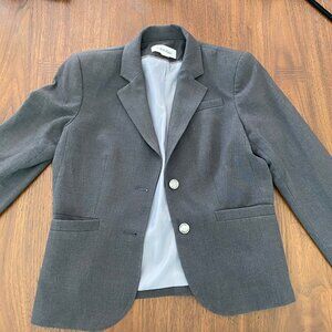 Calvin Klein Size 2 Grey Skirt Suit Jacket